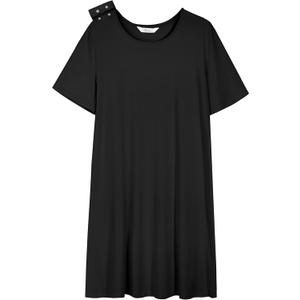 AVIIER 100% Cotton Hospital Gowns for Women Open Back Tear Away Post Shoulder Surgery Dress Adaptive Clothing Nightgowns (3X-Large, Black)