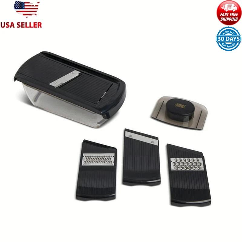 7-Piece Mandoline Slicer Set 4 Stainless Steel Blades Food Preparation Tool New