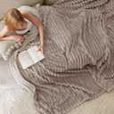 Bedsure Mocha Meringue Fleece Blanket for Couch - GentleSoft Cozy Soft Blankets for Women, Cute Small Throws for Girls, 108x90 Inches