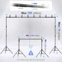 EMART Backdrop Stand 10x7ft(WxH) Photo Studio Adjustable Background Stand Support kit with 2 Crossbars, 8 Clamps, 2 Sandbags and Carry Bag for Parties, Events Decoration, Wedding, Photography (Black)