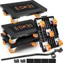 Furniture Lifter Movers Tool Set, 360 Rotation Furniture Dolly Heavy Duty, Furniture Movers with 5 Wheels, Maximum Load 1200 Lbs, for Moving Heavy Furniture, Refrigerator, Sofa (4 Pack)