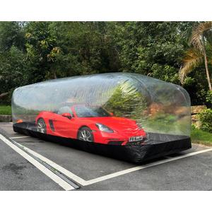 Portable Inflatable Car Cover Garage Tent Airtight Ultimate Shield Outdoor/ Indoor Car Bubble Vehicle Shelter for Car Parking Painting Washing and Storage (Transparent+Black, 6.1m L×2.3m W×1.73m H)