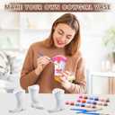 Affrolling 6 Set Cowboy Boot Vase Ceramics to Paint Ready to Paint Your Own Ceramic Cowgirl Hat Vase DIY Unpainted Plaster Paintable Kit Crafts with Brush Palette for Adults(Western Boots)
