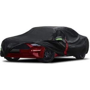 Migaven 6 Layers Car Cover Custom Fit for Ford Mustang 1994-2025, for Chevy Camaro 2010-2025, Waterproof Full Exterior Cover Rain Sun Protection with Door Zipper & Inner Cotton