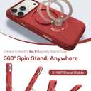 TORRAS Q3 Silicone for iPhone 17 Pro Max Case with Stand, Fit for MagSafe, Liquid Silicone Soft Cozy Grip, 360 Spin Magnetic Stand, Camera Control, Protective Case for iPhone 17 Pro Max Silicone, Red