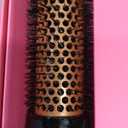 amika blowout babe thermal ionic hairbrush  ionic ceramic round hot styling brush for smoothing & volume, add shine & tame frizz (barrel 1.5)  styling tool (black)