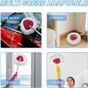 2 Pack Spin Mop Replacement Head for O Cedar EasyWring 1 Tank,Chenille Mop Replace Refill with 30-58 in Handle and 1 Base,Multi-Surface Cleaning for Floors,Cars,RVs