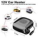 Car Heater That Plugs Into Cigarette Lighter 12V 150W Collapsible Car Heaters Portable Fast Demisting Defroster 2 in 1 Heater Fan Combo with 360 Degree Rotary Base