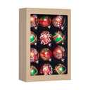 12PCS Christmas Decoration, Colorful Glass Balls Ornaments Set, Festival Home Party Decors, Xmas Tree Hanging Pendant,Christmas Elements Matte Printing 