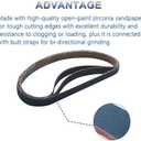 2 Pack 3037PAS Pneumatic Belt Sander Bearing Fits for Astro Pneumatic Tool Pulley Assembly with 1/2" x 18" 30 PCS Sanding Belts for Belt Sander Knife Sharpening Woodworking Metal Polishing