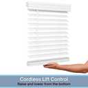 Lotus & Windoware Cordless, 2 Inch Faux Wood Blind, 35" Wide x 60" Long, Window Blinds, Blinds & Shades, Blinds for Indoor Windows, Smooth, Bright White - 35" x 60",Bright White
