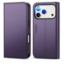 TUCCH Wallet Case for iPhone 17 Pro (6.3") 2025, 3 Credit Card Slot | RFID Blocking | Stand | PU Leather | Protective Flip Folio Cover | Shockproof TPU Interior Shell | Dark Purple