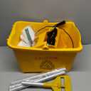 Commercial Mop Bucket with Side Press Wringer on Wheels, Including One Commercial Mop, 35 Quart, Yellow
