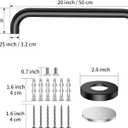 ZUEXT 20 Inch Matte Black Stainless Steel Bathroom Shower Grab Bar | Safety Handrail for Shower Toilet Bathtub, Wall-Mounted, Handicap Grab Rail for Seniors Elderly Disabled, 1.25" Diameter
