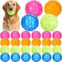 24 pcs 2.36'' Squeaky Dog Toy Balls Rubber Dog Toys for Playing Fetching Retrieving Durable Aggressive Chewers Teeth Cleaning and Training Balls for Medium, Small Dogs Puppy (Bright Color)