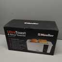 Mueller UltraToast Full Stainless Steel Toaster 4 Slice, Long Extra-Wide Slots for Bagels and Waffles, 6 Browning Levels, LED Display, Cancel/Defrost/Reheat Functions & Removable Tray, Kitchen Gadgets