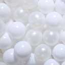 GOGOSO Ball Pit Balls for Toddlers Kids Plastic Balls for Ball-Pit Playpen Pool Baby Pastel Party Decor Fun Shaped Star Bulk 50 100 200 500 1000 Count (100 balls, A white+pearl white)