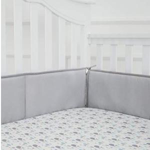 TILLYOU Baby Breathable Crib 4 Piece Bumper Pads for Standard Cribs Machine Washable Padded Crib Liner 100% Silky Soft Microfibe