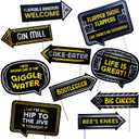 Roaring 20s Photo Booth Props - 1920's Twenties Great Gatsby Themed Party Decorations - Funny Photography Supplies - Selfie Props with Sticks - 10pcs