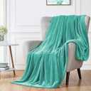 Walensee Fleece Blanket Plush Throw Fuzzy Lightweight (Throw Size 50x60 Turquoise) Super Soft Microfiber Flannel Blankets for Couch, Bed, Sofa Ultra Luxurious Warm and Cozy for All Seasons
