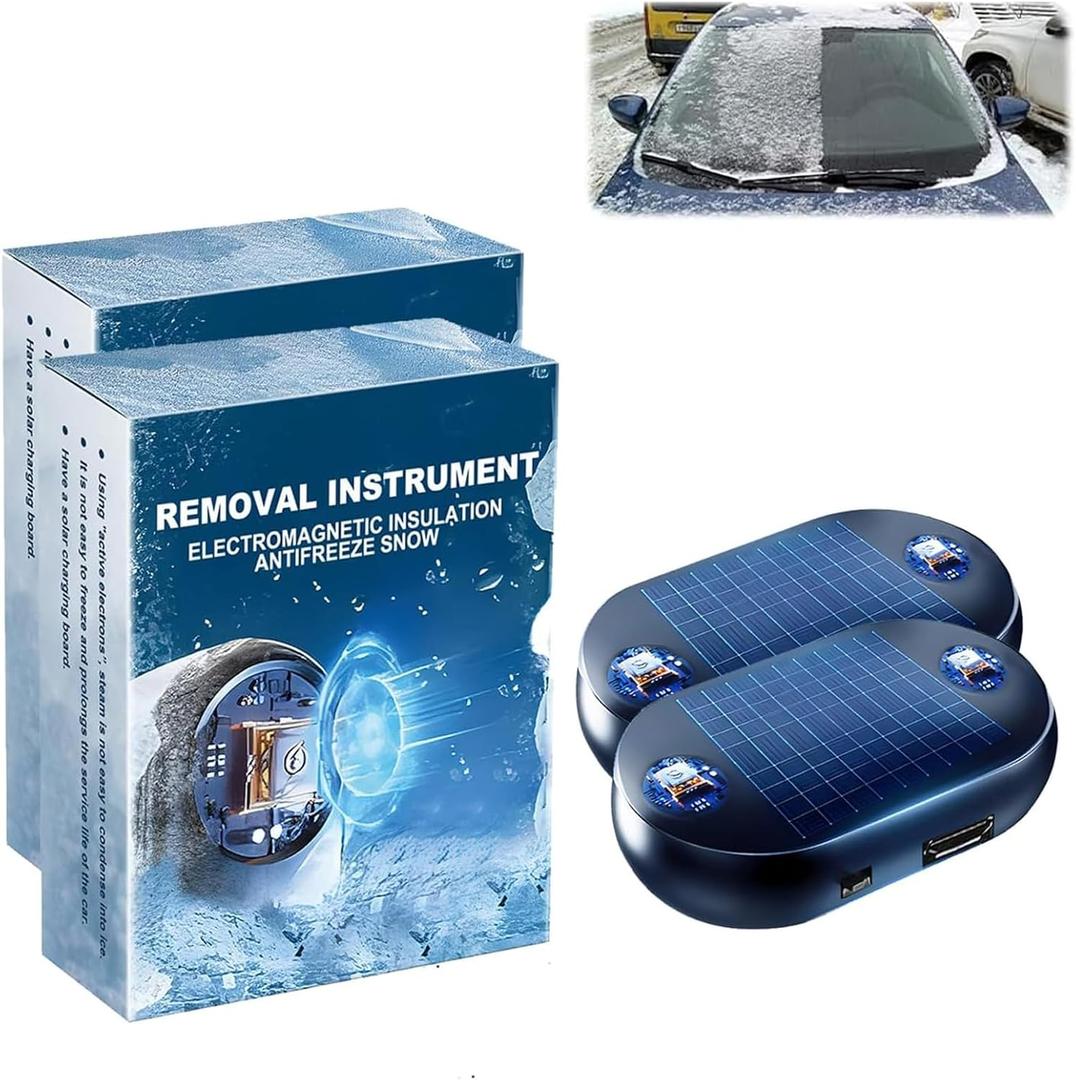Electromagnetic Snow Removal, 2Pcs Anti-Freeze Electromagnetic Car Snow Removal Device, Portable Car Windshield and Mirror Defroster, Electromagnetic Wave Anti Freezing and Snow Removal Device