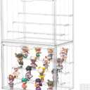 Clear Acrylic Display Case Upgrade 4 Tier Figure Display Case with 3 Movable Dividers, Stackable Display Box Showcase with Magnetic Door for Collectibles (Large-2Pack)