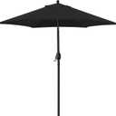 Sunnyglade 7.5' Patio Umbrella Outdoor Table Market Umbrella with Push Button Tilt/Crank, 6 Ribs (Black)