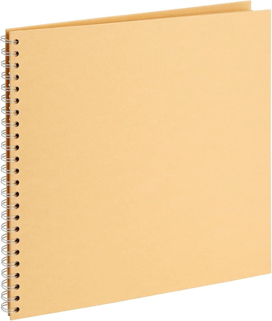 Paper Junkie 12x12 Album for Scrapbooking Hardcover, Kraft Paper Material Spiral Bound Sketchbook for Drawing, Writing, Arts and Crafts Projects, Home, Office, School (40 Sheets Total) - Scrapbook
