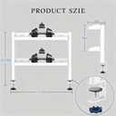 Clamp on Desk Shelf White, 2-Tier Office Desk Shelves Organizer, 17in Small Shelf for Top of Desk with Headphone Holder, Hooks, Desktop Storage Rack for Home Workspace, Study Rooms, Gaming Accessories