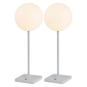JONATHAN Y Allie 17.5" Rechargeable Cordless LED Lamp, Gray, Set of 2