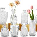 Bud Vases,IJRPLM Set of 10 Glass Bud Vases in Bulk,Small Vases for Centerpieces,Clear Vases Bulk Mini Vases for Flowers,Vintage Bud Vases for Home Table Flower Dcor Rustic Wedding Decorations