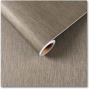 CRE8TIVE 24"x354" Large Size Tan Grasscloth Wallpaper Textured Wallpaper Stick and Peel Grasscloth Contact Paper Removable Self Adhesive Linen Fabric Brown Wallpaper for Bathroom Kitchen Home Decor
