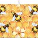 Bee Dish Drying Mat For Kitchen Counter Absorbent Large Kitchen Fast Dry Pad Reusable Washable Protector Rack Large Mat 18 X 24