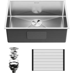 Kitchen Sink, 17x19x9 Inch Undermount Kitchen Sink,Single Bowl Kitchen Sink,16 Gauge Stainless Steel Kitchen Sink,Handmade Kitchen Sink With Drying & Strainer