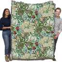 Pure Country Weavers William Morris Golden Lily Blanket - Arts & Crafts - Gift Tapestry Throw Woven from Cotton - Made in the USA (72x54)