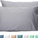 Sunflower Queen Pillowcases Set of 2, 100% Cotton Queen Pillow Cases 2, 2030 inches Frost Gray, Soft and Breathable