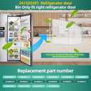 241505501 Refrigerator Door Shelf Bin Compatible With Frigidaire Door Shelf Bin Replacement Parts PS976749, AP3768947, 241808231, 241808210 Frigidaire replacement door shelf
