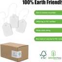 Blank White Marking Tags, Size 1 3/4'' x 1 3/32'',1000 pcs, Prestrung with 4.5" Cotton String