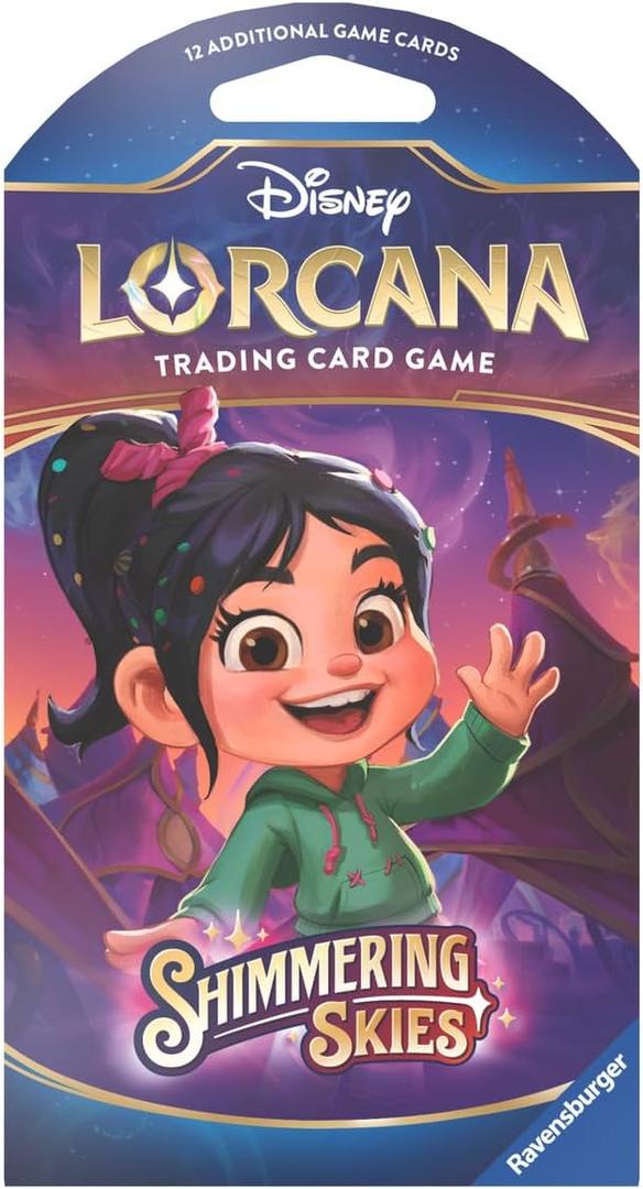 Ravensburger Disney Lorcana TCG: Shimmering Skies Assorted Single Booster Pack (12 Cards) | Collectible Trading Cards | Ideal for Disney Fans & TCG Players | Suitable for Ages 8+ (Pack of 3)