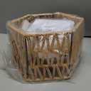 Hand-Woven Rattan Flush Mount Ceiling Light,Farmhouse Light Fixtures Ceiling Mount Boho for Hallway Bedroom Kitchen Entryway Living Room (Hexagon 1 Pack)