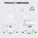 Ergonomic Office Chair,Ultra Thick Office Desk Chair with Adjustable Lumbar Support and Headrest,Spring Cushion,Rocking Function,Flip-up arms,Mesh Computer Chair for Home Office,White, 21.2" W x 20.5" D x 24.8" W x 24.8" D x 50.3" H