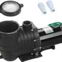 Inground/Above Ground Swimming Pool Pump, 1.5 HP 110V/220V Dual Voltage Self Primming Pool Pump with Strainer Filter Basket & Drain Plug, 1100W 60HZ Silent Operation