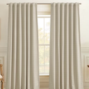 Sun+Blk 100% Blackout Sand Curtains For Bedroom And Living Room, Thermal & Noise Insulation, Energy Saving Design With Linen Texture, 2 Panel Set, Size:52" x 95"