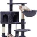 Hey-brother Cat Tree with Large Hammock, Multi-Level Cat Tower for Indoor Cats, Cat Condo with Sisal-Covered Scratching Posts and Top Perch, Smoky Gray MPJ050G