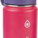ThermoFlask Kids 14 oz Insulated Water Bottles with Straw Lid BPA-Free Stainless Steel Leakproof & Spill-Proof Design Easy Clean Wide Mouth 2-Pack for School, Sports, Playdates, Punch/Eggplant