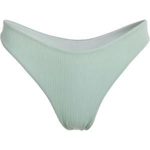 Women's Ribbed Tie Reversible Bikini Bottom Adjustable Hipster Full & High Cut Swimsuit, XS, Cyan-m