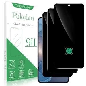 Pokolan 3-Pack Privacy Screen Protector for Samsung Galaxy S24+ / S24 Plus, Anti-Spy Tempered Glass, No Bubbles, Anti Scratch, Easy to Install