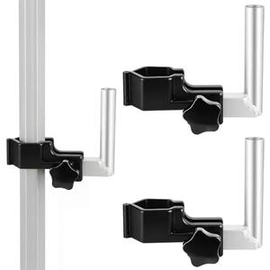 Otoolling 2 Pcs 90 Degree Small Feather Flag Holder for Canopy Tents Vertical Flagpole Holder Mounting Bracket for S, XS, XXS Feather Flags with Flagpole Diameter of Less Than 17 mm, Hexagonal, Black