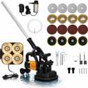 4-Head Concrete Surface Grinder with Handle & Auxiliary Wheels3800W Concrete Grinder Machine with 6-Speed Control & Dust Collection Cover, Floor Grinder for Grinding Concrete Deck Marble Granite