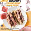 ASMPET Dog Treats Chews, Chicken & Duck Wrapped Rawhide Sticks (20 pcs, 10.6 oz, 5 inch)